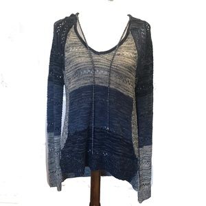 Macy’s INC Ombré Hoodie Blues Grays Long Sleeve